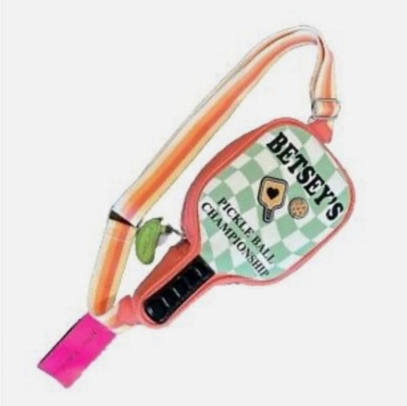 🔹️BETSEY JOHNSON🔹️ XOPICKLE CROSSBODY  SLING BAG PICKLE BALL ✨️🥒 - Picture 1 of 7